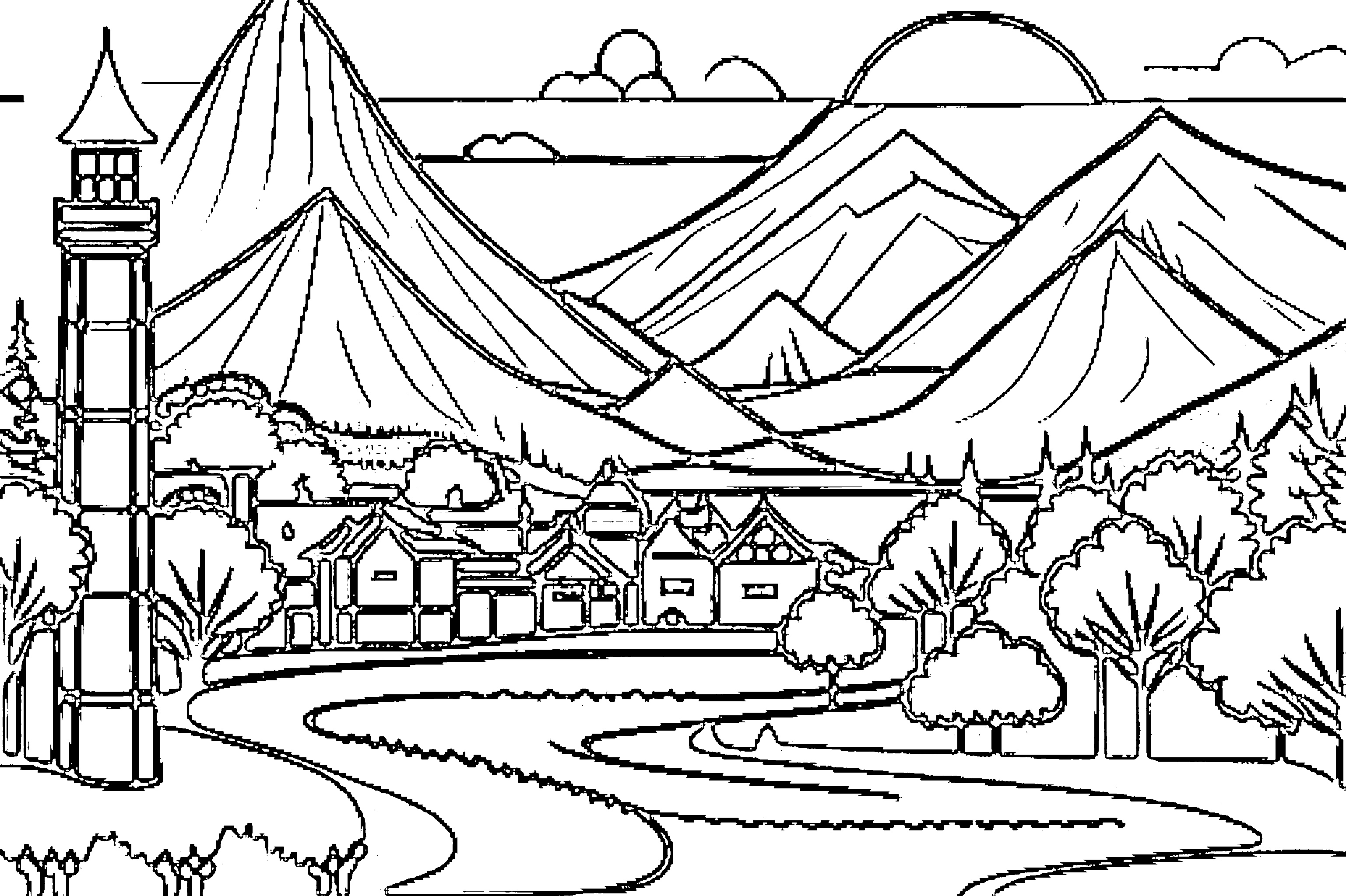 gambar pemandangan alam dan masjid